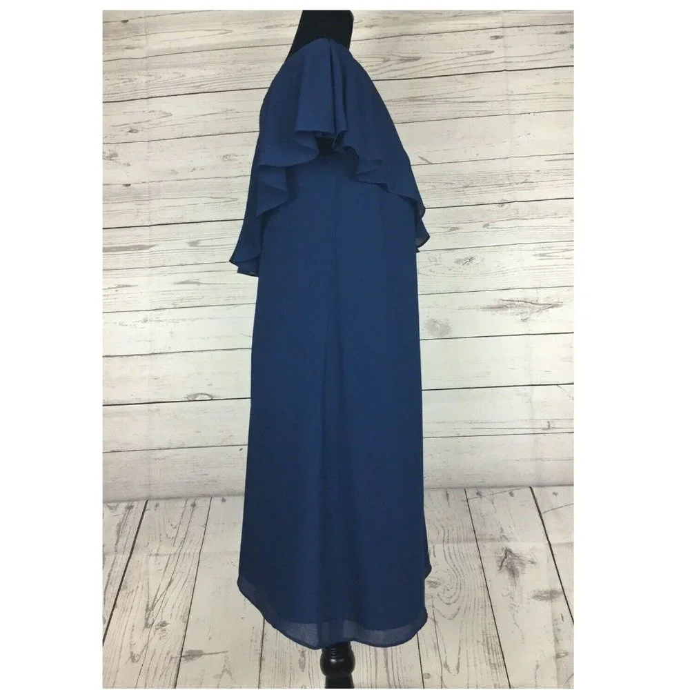 CECE Women's Tunic Dress One Shoulder Navy Blue Size: 8 - Picture 8 of 8